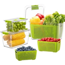 Fresh Container Vegetable Fruit Salad Fridge Saver Container BPA Free Organizer
