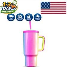 Elegant 40oz Stainless Steel Tumbler with Non-Slip Base and Comfortable Handle