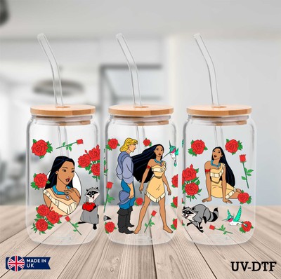 Pocohantas UV DTF Aufkleber - 16oz Libbey Dose Glasfolie yd436