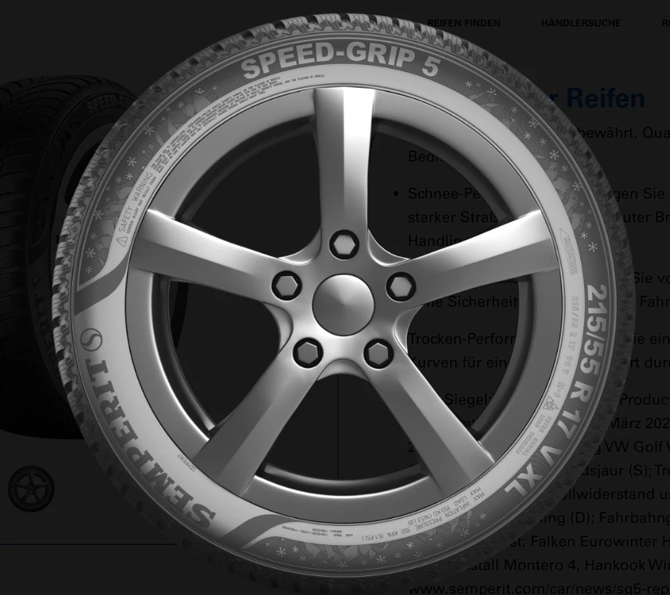 Semperit Speed‑Grip 5 205/45 R17 XL – M+S Premium-Winterreifen mit 3PMSF - Bild 2 von 3