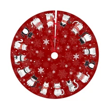 Red Cat Christmas Tree Skirt 36 Inch Medium, Christmas-03