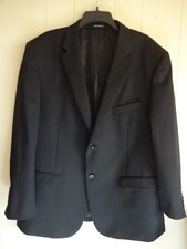 Pronto Uomo Platinum Mens Black Wool Blazer Jacket Excellent Condition Sz 48 R