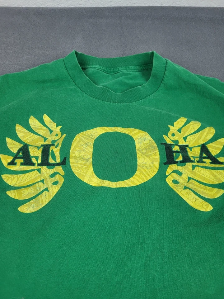 Oregon Ducks Marcus Mariota Aloha Shirt Mens Medium Green Football Legend QB - Image 2 of 4