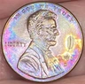 2008-D Lincoln Memorial Penny Beautiful Lustrous Super Rainbow Toned Coin #5