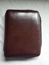 Franklin Covey 7-Ring Classic Zip Planner Office Binder Vintage Brown Leather
