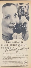 Magazine Ad - 1937 - AT&T / Bell System - Long Distance - Christmas