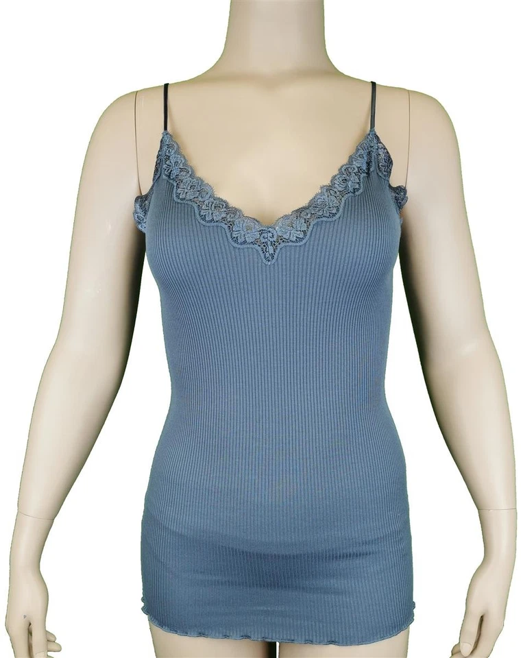 Triumph Silk Deluxe Lace Shirt01 Unterhemd Top Seide Blaugrau Grau 3870 NEU - Bild 1 von 1