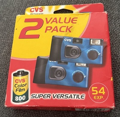 CVS Flash Indoor & Outdoor Camera 2-Pack 54 Exposures NEW
