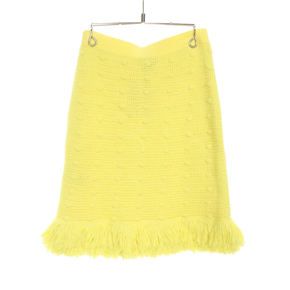 BOTTEGA VENETA Falda Punto Flecos 648956 Algodón Amarillo Talla S Usada Mujer Foto 2 de 4