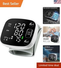 Rechargeable Wrist Blood Pressure Monitor with LED Display  Voice Broadcast