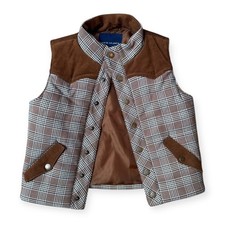 Janie and Jack The Western Plaid Vest Size 3-4 in Carmel Candy Plaid