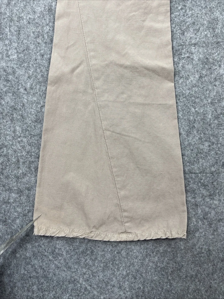 True Religion女式Joey牛仔裤长裤34x34卡其色低腰喇叭亚麻混纺 — 第 4/4 张图片