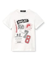 Jungen T-Shirt Kurzarm Weiß 8 Jahre Replay Baumwolle Modell 001