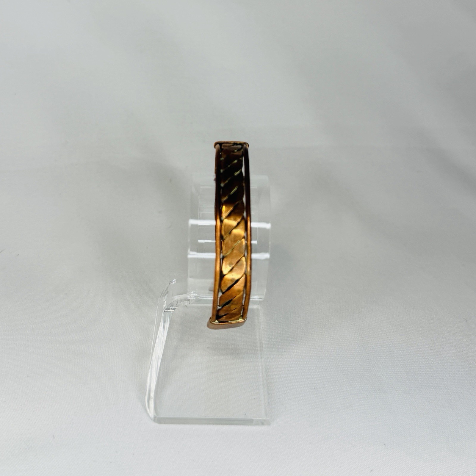 Vintage Braided Pattern Solid Copper Cuff Bracele… - image 3