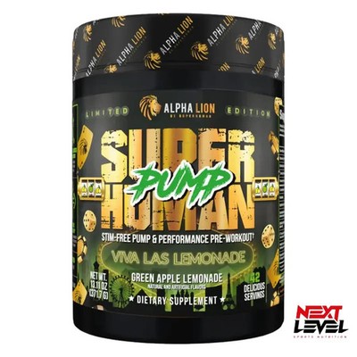 SUPERHUMAN PUMP-Alpha Lion- Pre-workout-42 srv- Pick Flavor-Clumpy & Hard