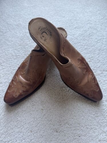 Lucchese Charlie Horse Damen Pantoletten 6B Western Braun Leder