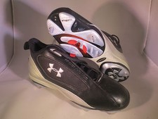 Under Armour UA Clutch Low ST Metal Baseball Cleats Black/Silver New!!