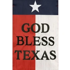 Meadow Creek God Bless Texas Yard Flag 11.5"x 18" New with Tags Embroidered Nice