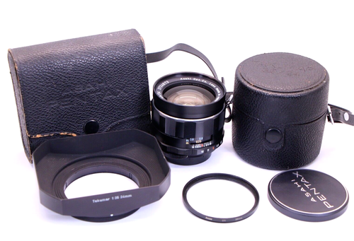 Super-Takumar 24mm f/3.5 M42 Lens Asahi Pentax w/ Original Hood Case PERFECT!