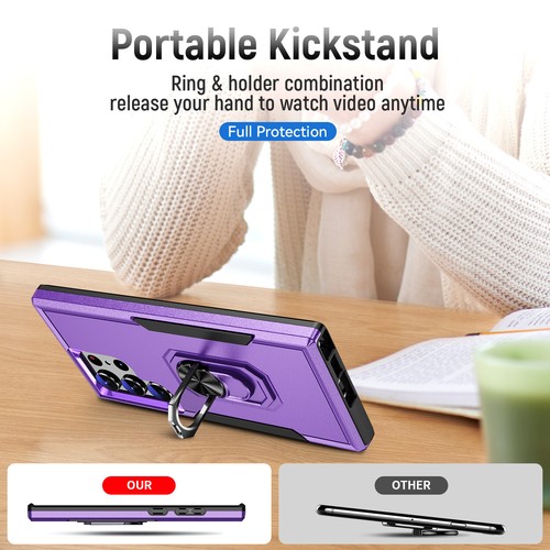 Für Samsung Galaxy S25 S24 S23 FE S22 S21 Ultra Stoßfest Ring Ständer Hülle Cover - Bild 60 von 70