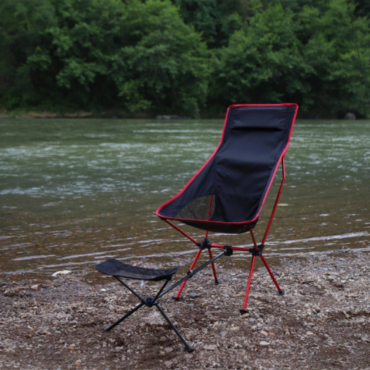 Portable Folding Chair Footrest Aluminum Alloy Foldable for