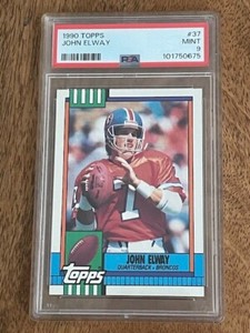 1990 Topps John Elway #37 Denver Broncos PSA 9 *PERFECT CENTERING*