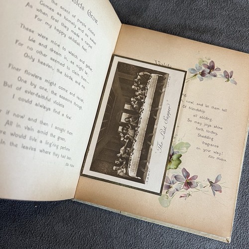 Vintage Book Lot Violets To Greet You & The Last Supper Post Card Rare - Foto 13 di 24