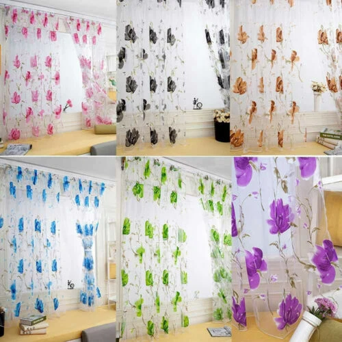 Rideaux et voilages à motif Floral pour la maison