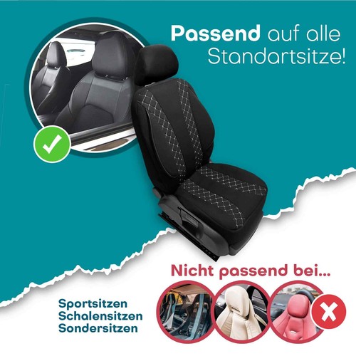 Fundas de asiento de coche Prime adecuadas para Volvo XC40 desde 2017 (blanco y negro) | NUEVO - Imagen 8 de 10