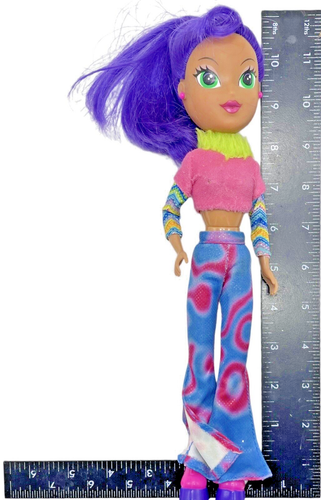 Muñeca Mara Lisa Frank Fab Friends de colección juguete de 12" con pelo morado ojos verdes - Imagen 13 de 13