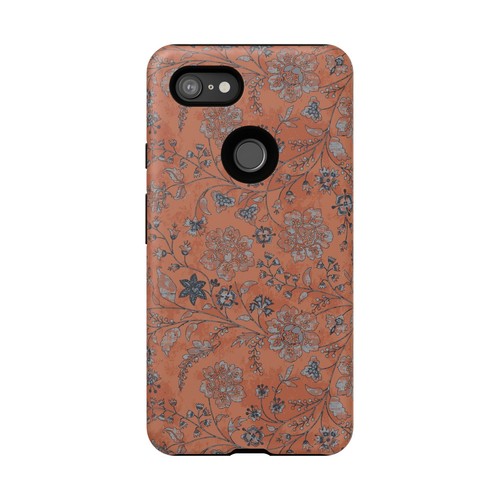 Indian Chintz Inspired Phone Case, Vintage Copper Colored Floral Print Boho Chic - Picture 105 of 177