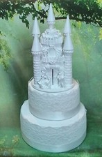 CAKE TOPPER ROMANTICO CASTELLO DELLA BELLEZZA E DELLA BESTIA FATTO A MANO MATRIMONIO