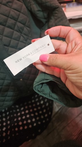 NY&CO Quilted Olive Green Jacket Xs - Picture 3 of 6
