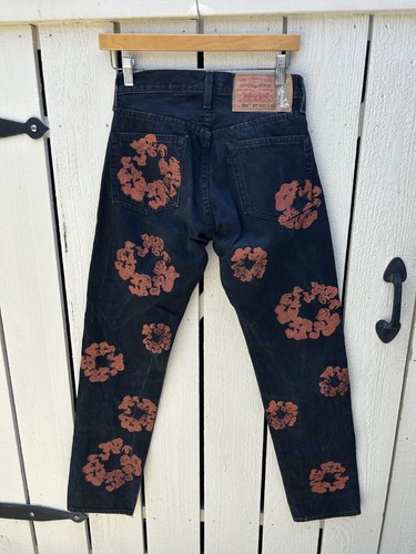 Denim Tears X Levi's 501 Red Clay Cotton Wreath Jeans Size 27 - Picture 3 of 8