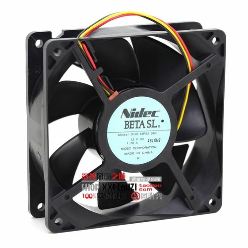 NIDEC D12E-12PS2 01B 12V 1.70A 120*120*38 3 wire 3pin cooling fan - Picture 1 of 1