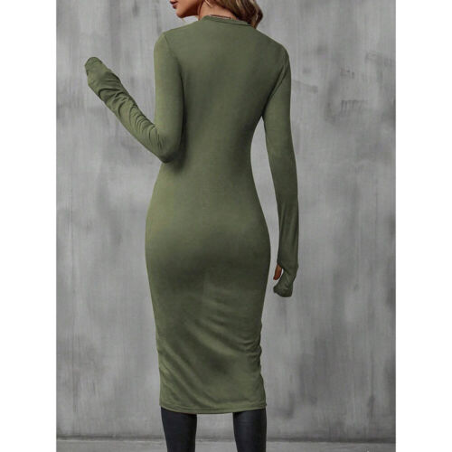 Summer Womens Long Sleeve Blouse High Slit Cocktail Dress Long Top Tunic Shirt - Picture 19 of 27