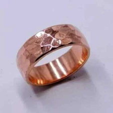 Pure Copper Handcrafted Jewelry Band Ring For Men Women Gift All Size