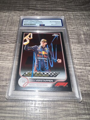 Max Verstappen Signed 2022 Topps Chrome F1 Card #159 Red