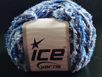 50g Ice Yarn Wolle Blautöne weiche Wolle Chenille 250m