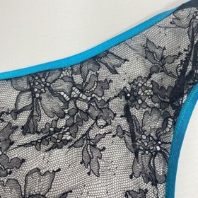 Agent Provocateur Mariyah Shortie Black Teal Brief AP4 Large NWT
