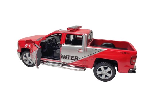 Modellino auto giocattolo KINSMART 1:46 2014 CHEVROLET SILVERRADO vigili del fuoco pressofuso - Foto 9 di 9