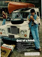 1978 Vintage Print Ad Camel Cigarettes One of a Kind Guy Girl Look Canoe Truck