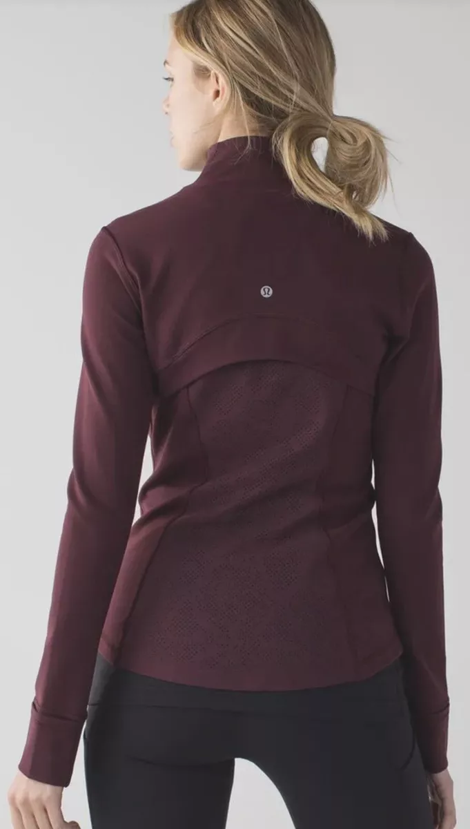 LULULEMON Define Jacket Size 8 Maroon Burgundy With Thumbholes