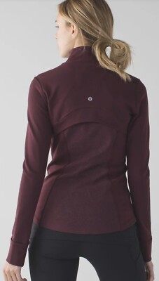 LULULEMON Define Jacket Size 8 Maroon / Burgundy With Thumbholes