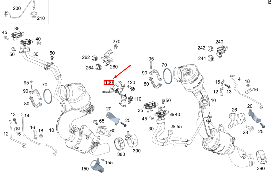 NOUVEAU SYSTÈME D'ÉCHAPPEMENT DE CARTER MOTEUR MB GLE W167 A1774900300 ORIGINAL
