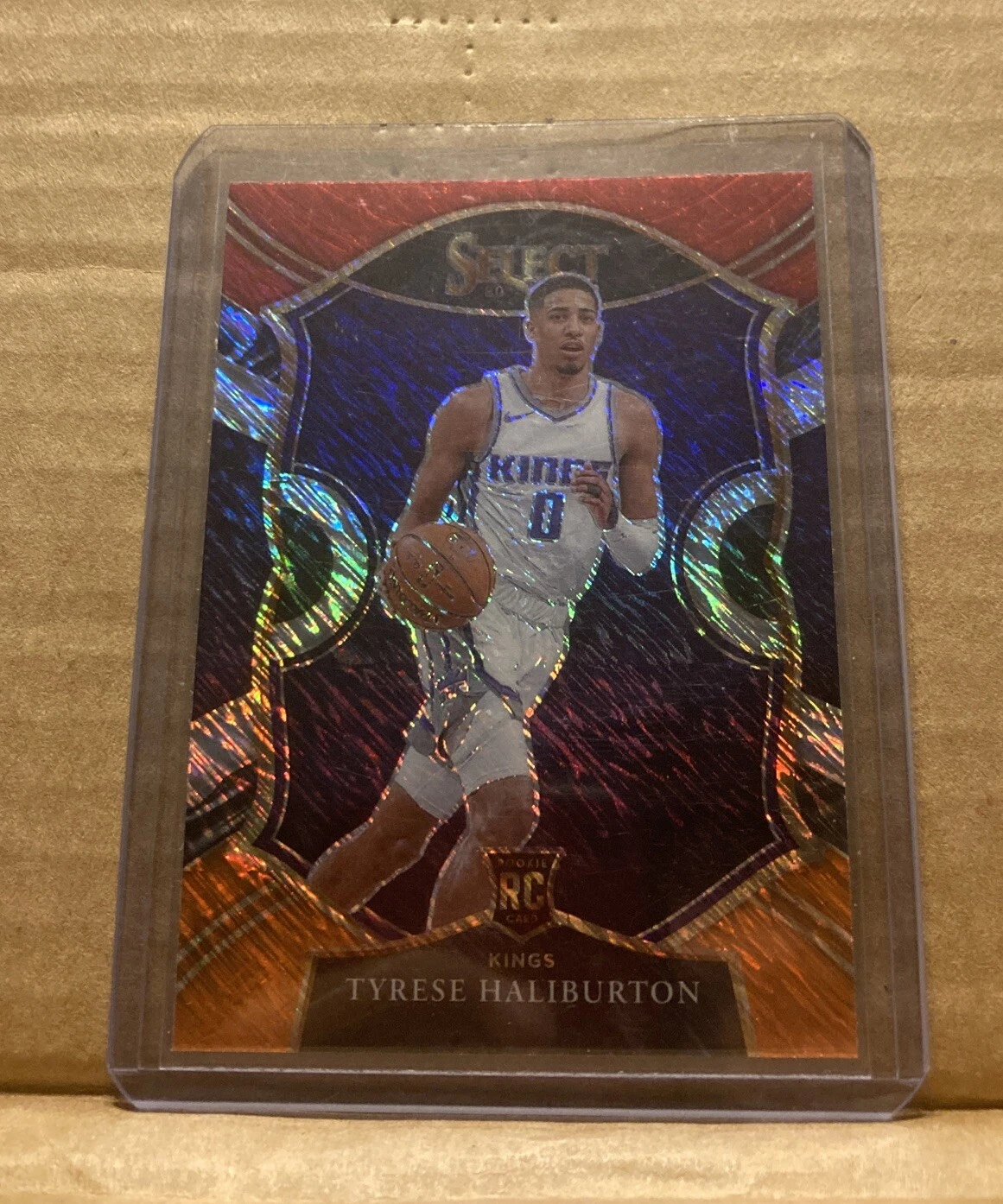2020 Select Concourse Red White Orange Shimmer Prizm Tyrese Haliburton Rookie RC
