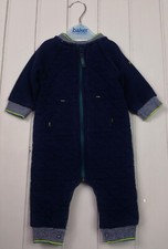 Baby Boys TED BAKER Navy Lightweight Quilted Pramsuit Sweat Romper 3-6 Months