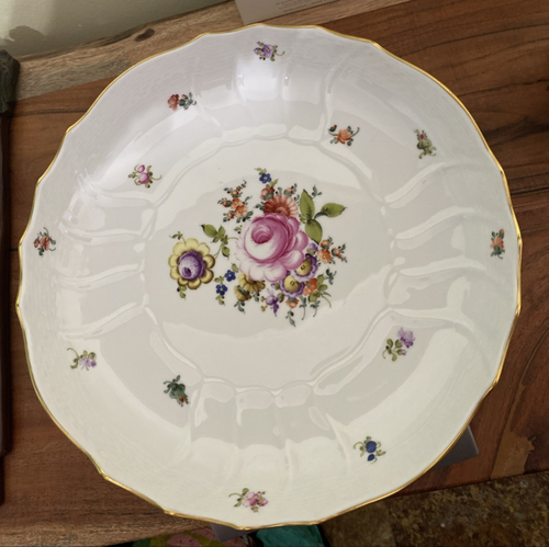 Herend Hungría Ramo de Flores Cuenco para Servir 1082 10.5" De Colección Rosa BHR Firmado