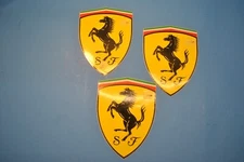 SLIGHTLY BLEMISHED FERRARI SHIELD 4" VINYL STICKER DECAL  Free S&H in USA