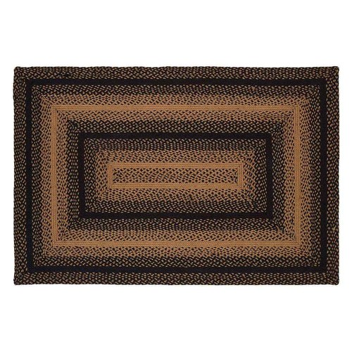 Ebony Braided Area Rug By IHF Rugs. Oval & Rectangle. Many Sizes. Black/Tan - Picture 24 of 55
